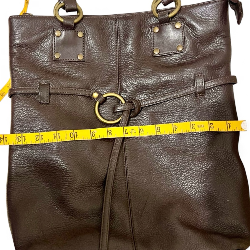 Hobo International Brown Leather Purse tote bag with brass hardware - Picture 10 of 13